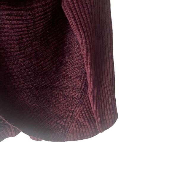 Lisa Rinna Collection Women Large Red Maroon Wrap Cardigan Chunky Sweater - Picture 5 of 10